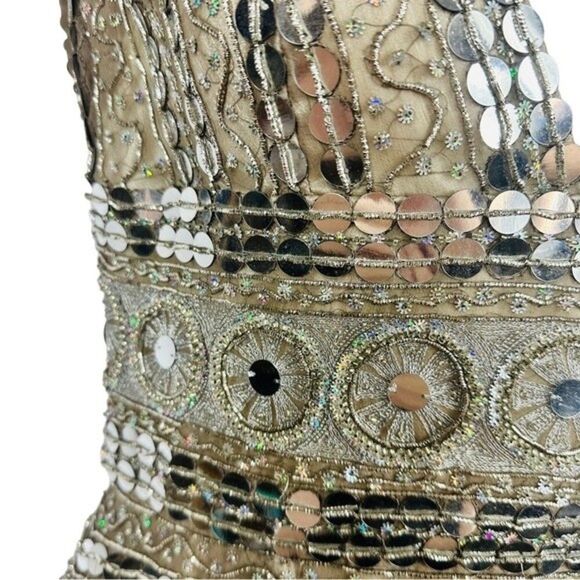 NWT Evening Scala Handmade Silk & Sequined Dress Sz 6 - Picture 10 of 14